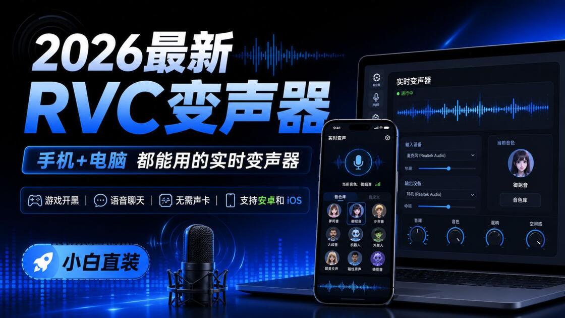 一款在 Windows 本机运行的 RVC 变声工具，装完就能在电脑上把声音换成别的音色，支持录好的文件和实时说话两种场景。-寻找资源网